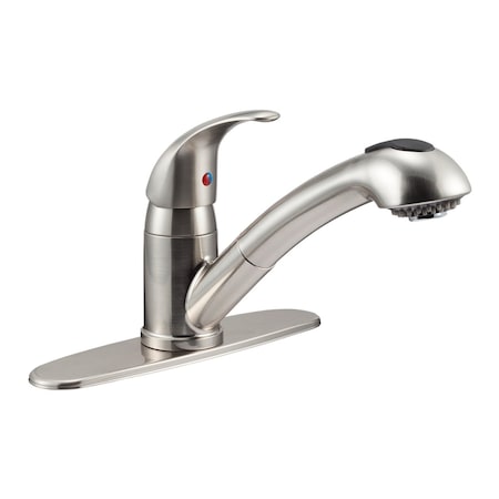 DESIGNER PULL-OUT RV KITCHEN FAUCET - BRUSHED SATIN NICKEL